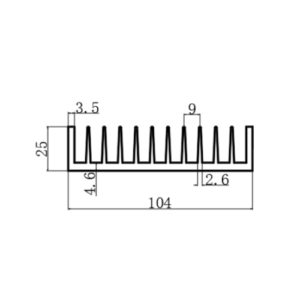 104x25mm Aluminum Heatsink & Radiator – Precision Cooling for Compact Applications