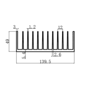 140x49.7mm Aluminum Heatsink – Precision Extruded Cooling for Advanced Modules