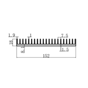 152x18mm Aluminum Heatsink – Slim, High-Efficiency Cooling for Compact Electronics