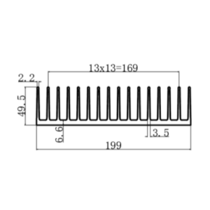 199x49.5mm Aluminum Heatsink – Maximum Cooling Efficiency for High-Power Devices Power amplifier