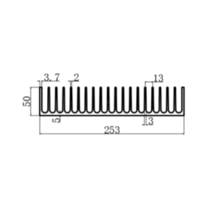 253x50mm Large Aluminum Radiator Heatsink – Versatile Cooling for High-Efficiency Electronics