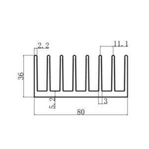 80x38.2mm Aluminum Heatsink – Enhanced Fin Geometry for Efficient Heat Dissipation